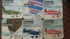 HEINEKEN Beer Mats x 6 (Planes & Hot Air Balloons)