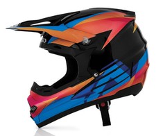 PROFILO ACERBIS CASCO TIMEBOMB NERO ARANCIONE BLU MOTOCROSS MX ENDURO ECONOMICO BMX