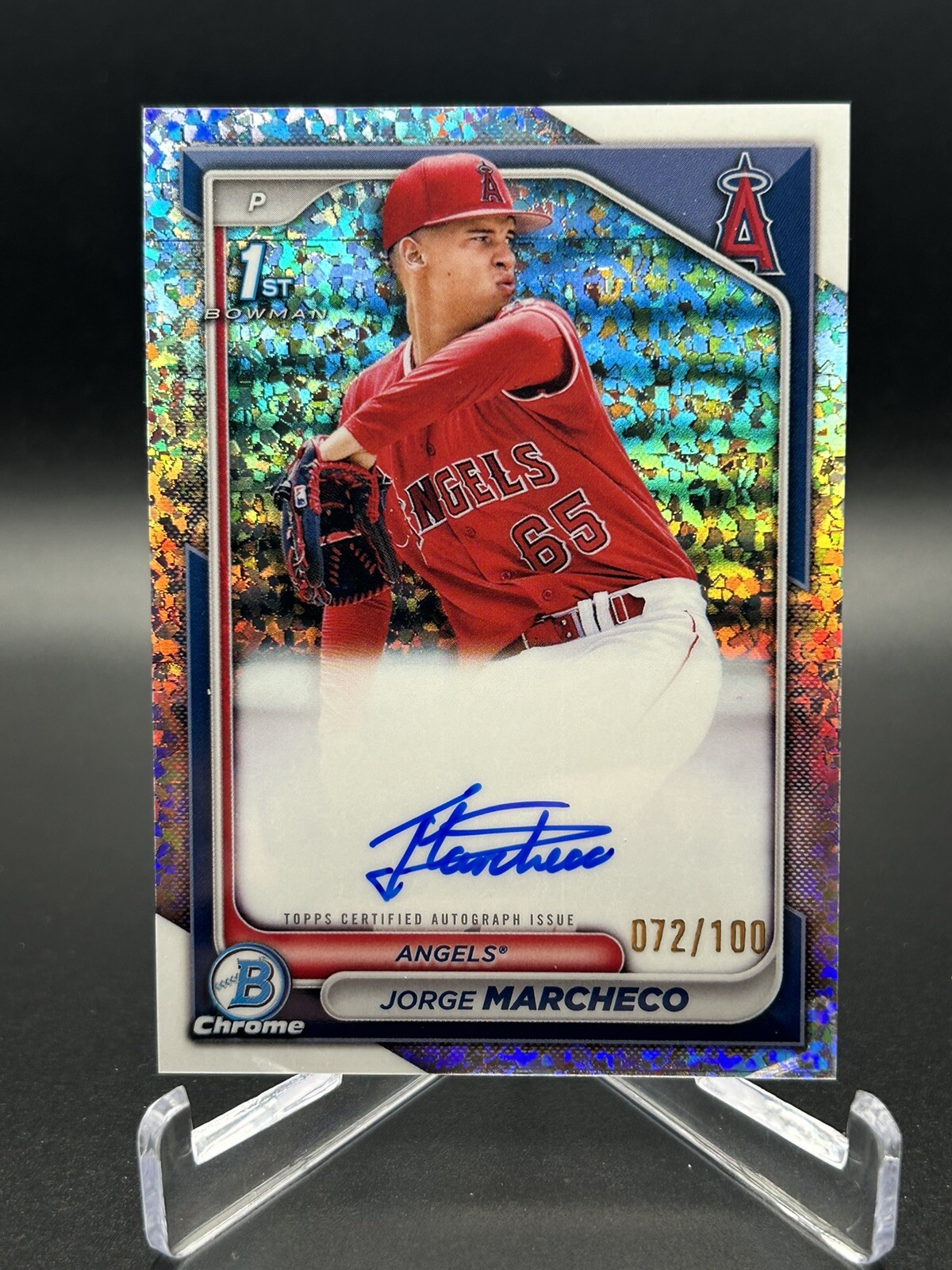 2024 Bowman Chrome Jorge Marcheco CPA-JMH 1st Mini Diamond Refractor Auto /100