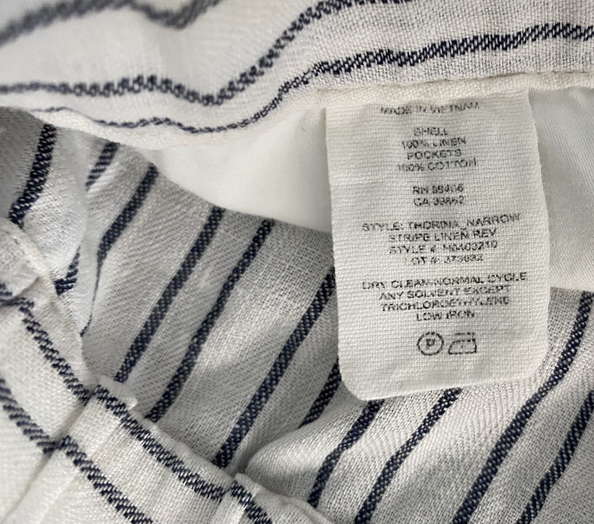 Theory Women's Thorina Linen Striped Pants Sz 6 | eBay