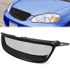 For Toyota Corolla 03-07 Glossy Black Metal Mesh Jdm Style Bumper Hood Grille