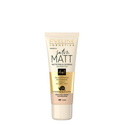 Eveline Satin Matt 4 in 1 Mattifying & Covering Foundation - 101 Ivory 30ml