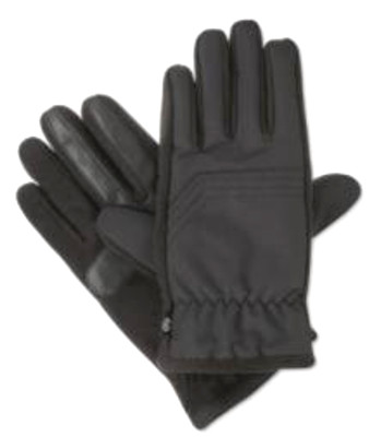 $180 Isotoner Men'S Black Active Smartouch Fleece Ski Warm Winter Gloves Size L