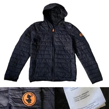 Save The Duck Hooded Down Puffer Jacket Kids in Black