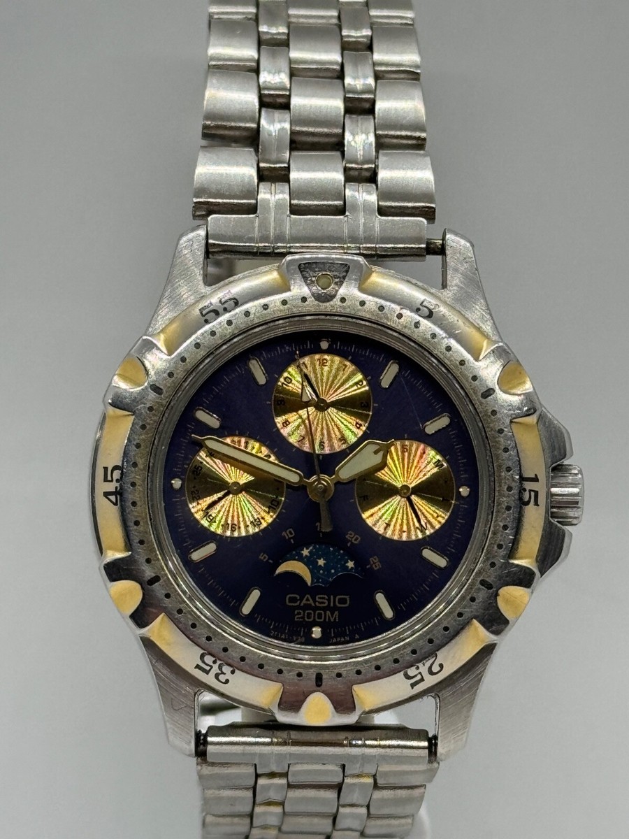 Vintage Casio MD-726 Module 716 Moon Phase Day/Date Diver 200m