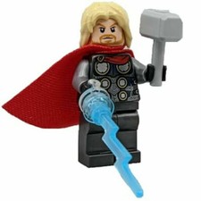 LEGO Super Heroes Thor Minifigure with Mj lnir Lightning Power New