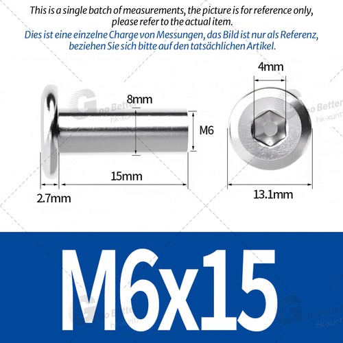 Sleeve Nuts M5-M10 Flat Head Hexagon Socket Furniture Cap Stainless Steel A2 304 - Picture 39 of 89
