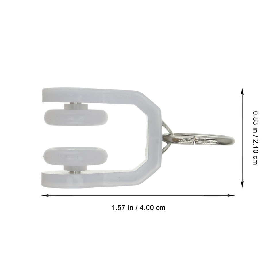 20 Pcs Shower Curtains Hooks Track Gliders Pulley White Rollers eBay