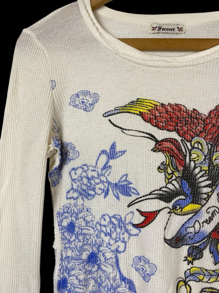 Camisa Térmica Forever 21 De Colección Y2K Grunge Patinador Capricho Emo Gamer Mujer M Foto 3 de 4