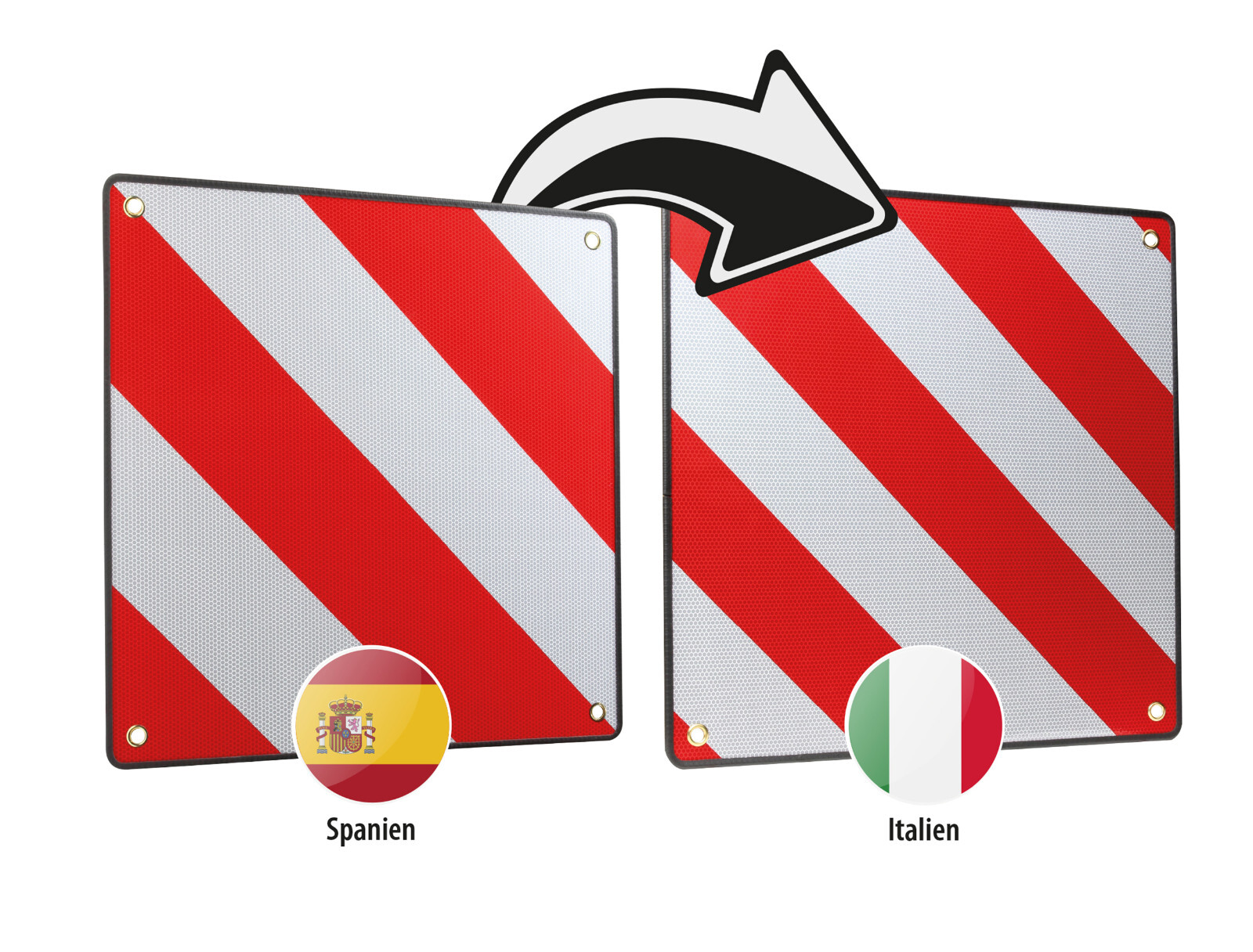 Calima Weiß - Warntafel 2 In 1 Für Spanien Und Italien Aluminium Pannenhilfe - Image 2