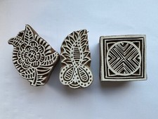Set of 3 Shapes various Design Printing Block Wooden Stamp New WBS 9