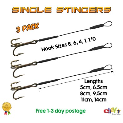 x3 Single Stingers - Wire Trace - Köder Softbaits - Hecht- & Raubfischangeln
