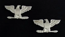 Colonel Eagle Rank Insignia Metal Silver Finish - Small (Pair)