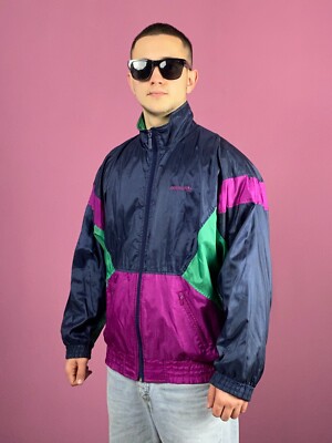 ★激レア★90s adidasレインボージャージMENS S-M 90s Adidas Originals Vintage Men's Windbreaker Jacket - M