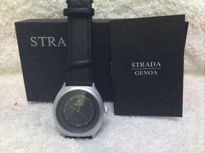 Strada Men's Black Faux Leather Watch Size 7”/9” 8675* | eBay UK