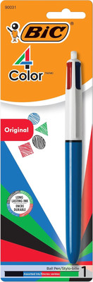 BIC 4-Color Original Retractable Ball Pens, Medium Point (1.0Mm), 1-Count Pack, 