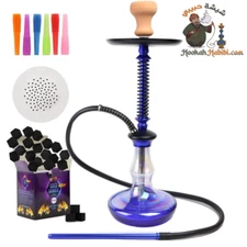 Coco Hamra 1 Hose 24" Modern Aluminum Alloy Hookah Complete Combo Set ( Blue )