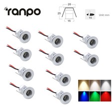10X 15mm Cut 1W LED Spotlight 12V Recessed Ceiling Light Showcase Display Lamps
