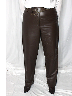 希少　90s leather pants レザー　パンツ Womens Leather Pants Brown 10-12 SOFT Lambskin Vintage 80s 90s Mom