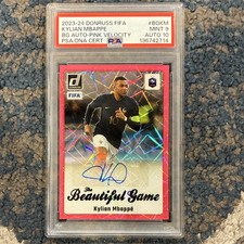 2023-24 Panini Donruss FIFA Kylian Mbappé BG-KM Pink Velocity Autograph France