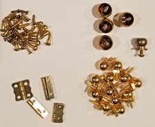 Lot Brass Finish Dollhouse Miniature 55 Misc pcs Hardware Open Box