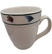 Folkcraft RAINBOW TROUT by Scotty Z Stoneware Fly Fishing Lures Coffee Mug Cup