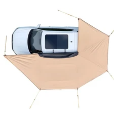 Uimoso 270° Car Awning with LED Lights, UV50+ Protection, Driver Side, 133 sq.ft