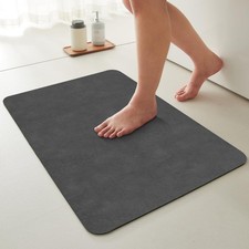 TYUU Bath Mat, Bathroom Rugs Non Slip 1'4" X 2' Rectangular , Dark Grey