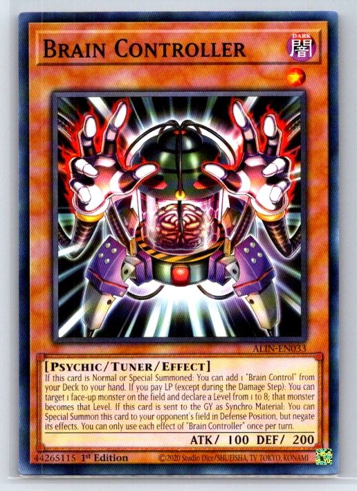 Brain Controller ALIN-EN033 Common / Short Print Alliance Insight Yu-Gi-Oh LP