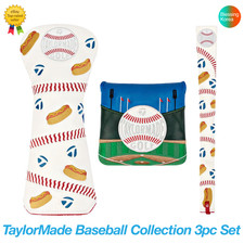 TaylorMade Baseball Collection Head Cover Set- Driver, Putter, Alignment Stick