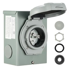 50 Amp Generator Inlet Box with Pre-Drilled Holes, NEMA SS2-50P, 125/250V 625...