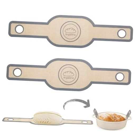 Silicone Bread Sling Oval. Non-Stick & Easy Clean Reusable Oval Silicone Gray