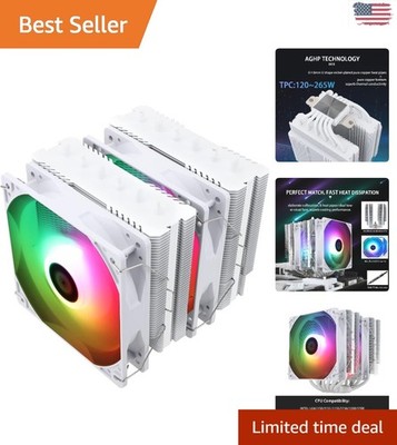 Peerless Assassin 120 SE ARGB White CPU Cooler - 6 Heat Pipes, Dual 120mm Fans