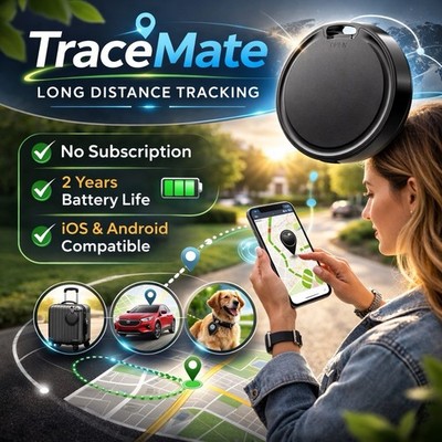 TraceMate GPS Tracker   For iOS And Android . Waterproof No Monthly Fees