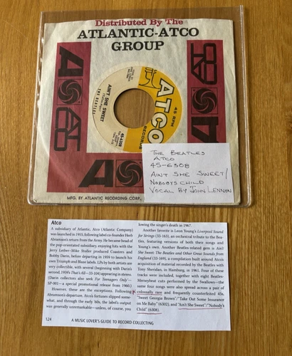 THE BEATLES -AIN,T SHE SWEET / NOBODY'S CHILD ATCO RECORDS SINGLE 45-6308