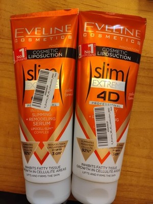 Eveline Slim Extreme 2 PACK 4D Liposuction Body Serum, 8.80 Fluid Ounce New 