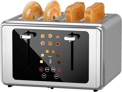 WUNLY Smart Digital 4 Slice Toaster with Touch Screen, 1.5'' Extra Wide Slots fo