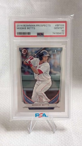 2014 Bowman Prospects #BP109 Mookie Betts PSA 10 Gem Mint Rookie Card