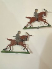 Vintage Pair of Lead Soldiers on Horseback Figures- Handpainted TY95
