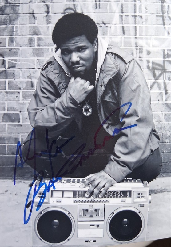 Founder Father Hip Hop music Afrika Bambaataa Signed Hip Hop 5x7  Autograph 