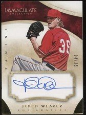 2014 Panini Immaculate Collection Jered Weaver ON CARD AUTO /25 #76 Angels