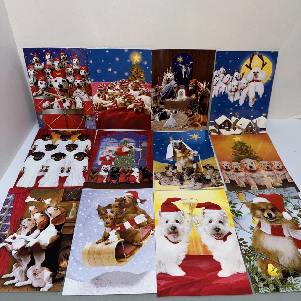 Avanti Press 12 Perros de Navidad 12 Días Tarjetas Nueva Caja Abierta Foto 2 de 4
