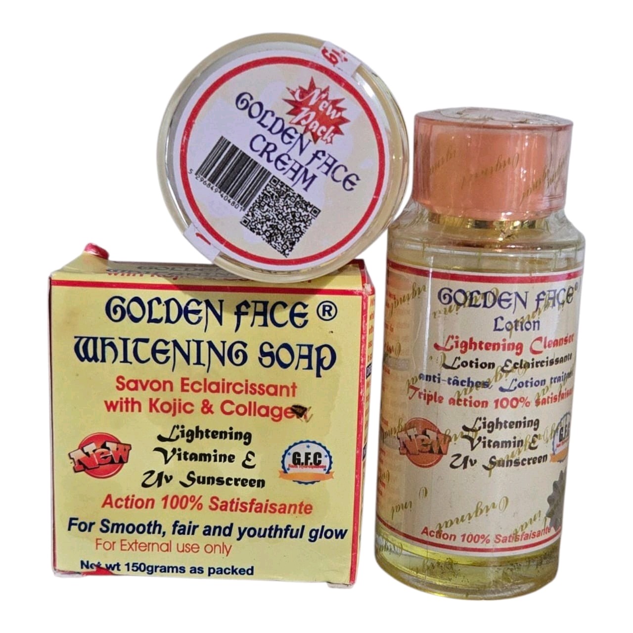 Golden face Cream, Face Cleanser, Face Soap With Vit.E With Evob Seal Authentic 