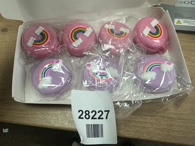 Toyseum 8 x Mädchen Regenbogen Haarbürste mit Spiegel, 8er Pack, Motiv