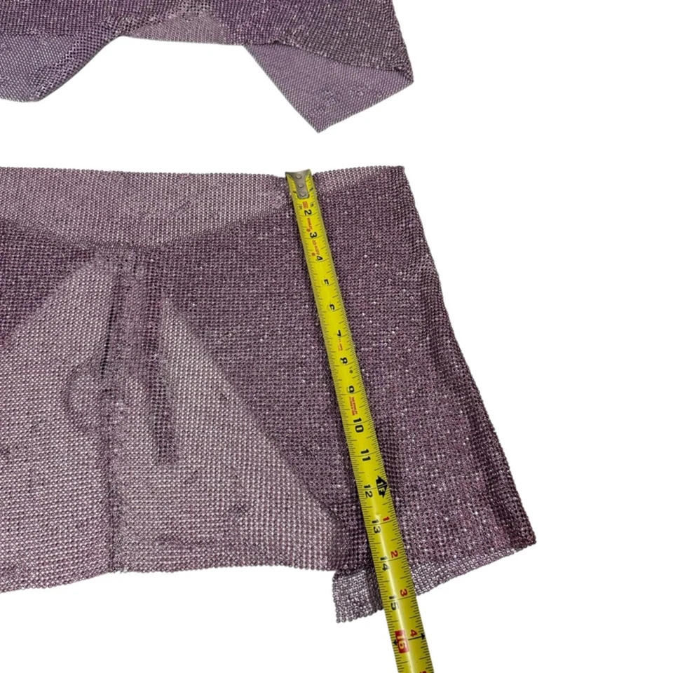 Conjunto de falda de malla metálica Serenity púrpura 3X de moda nueva con etiquetas Foto 4 de 4