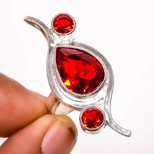 Garnet Gemstone 925 Silver Plated Ring s.9 TR7508-2021