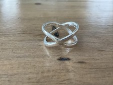 Sterling Silver 925 Criss Cross X Ring Band Sz 7.75