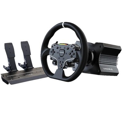 MOZA RACING RS21 R5 SET DD WHEELBASE ES WHEEL, Lenkrad- und Pedalset, Schwarz