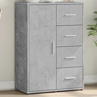 Sideboard Betongrau Holzwerkstoff 60X31X84 Cm Kommode Wohnzimmer