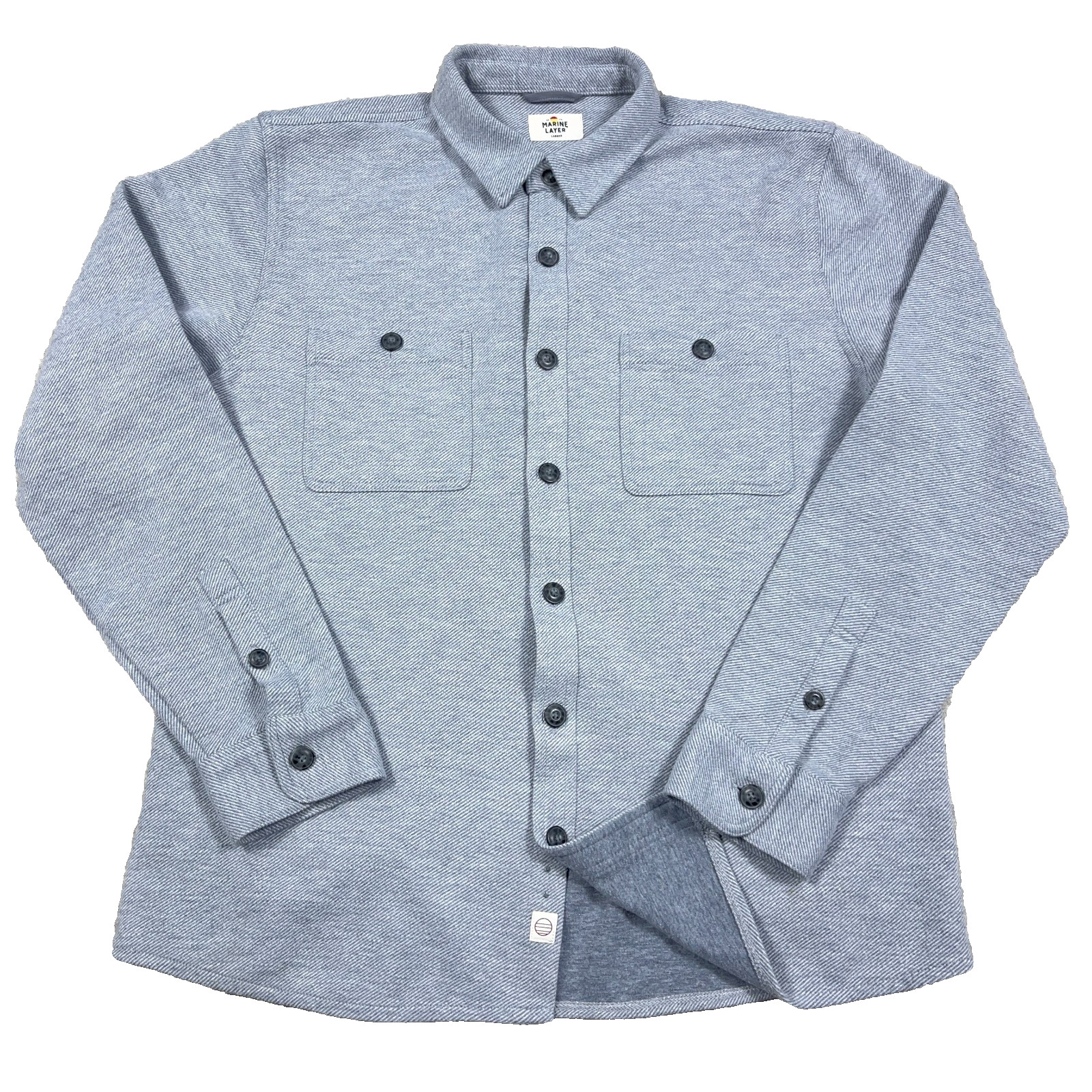 Marine Layer Shacket Men Large Gray Pacifica Over… - image 1